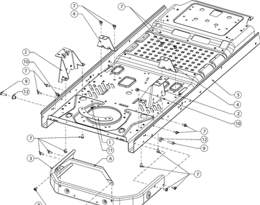 Frame Diagram and Parts List for RZT-S54KH (17ARCBDA056)(2016) Cub Cadet Lawn Tractor